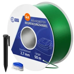 Universal 200m Begrenzungskabel für Mähroboter + 800 Erdnägel-ECD Germany