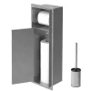 Unterputz-Schrankmodul befliesbar mit Toilettenbürste 60x20x14cm, Silber, Edelstahl WC Wandnische LuxeBath-ECD Germany Online