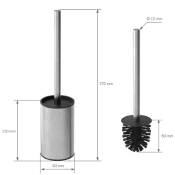 Unterputz-Schrankmodul befliesbar mit Toilettenbürste 60x20x14cm, Silber, Edelstahl WC Wandnische LuxeBath-ECD Germany Online
