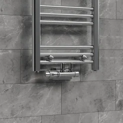 Ventil-Armaturen Set Multiblock Chrom Eckform inkl. Thermostatkopf LuxeBath-ECD Germany