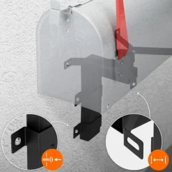 Wandhalterung Ständerhalterung für US Mailbox Schwarz aus Metall ML-Design-ECD Germany Clearance