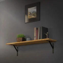 Wandkonsole Regalhalterung 2er Set 240 x 240 mm Schwarz aus Aluminium ML-Design-ECD Germany Online