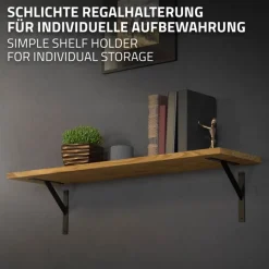 Wandkonsole Regalhalterung 2er Set 240 x 240 mm Schwarz aus Aluminium ML-Design-ECD Germany Online
