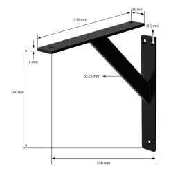 Wandkonsole Regalhalterung 2er Set 240 x 240 mm Schwarz aus Aluminium ML-Design-ECD Germany Online
