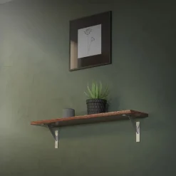 Wandkonsole Regalhalterung 2er Set 180 x 180 mm Silber aus Aluminium ML-Design-ECD Germany