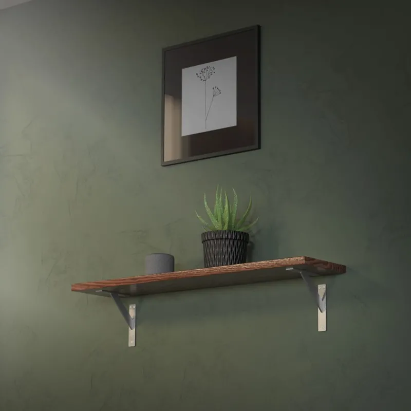 Wandkonsole Regalhalterung 2er Set 180 x 180 mm Silber aus Aluminium ML-Design-ECD Germany