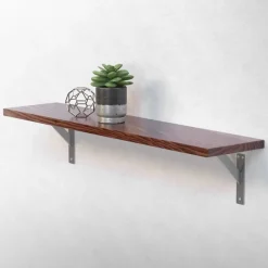 Wandkonsole Regalhalterung 2er Set 180 x 180 mm Silber aus Aluminium ML-Design-ECD Germany