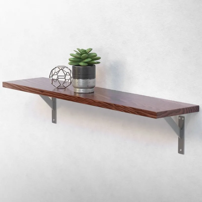 Wandkonsole Regalhalterung 2er Set 180 x 180 mm Silber aus Aluminium ML-Design-ECD Germany