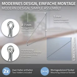 Wandkonsole Regalhalterung 2er Set 250 x 250 mm Silber aus Stahl ML-Design-ECD Germany Online