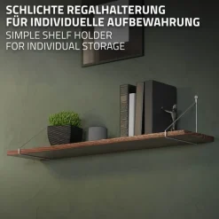 Wandkonsole Regalhalterung 2er Set 250 x 250 mm Silber aus Stahl ML-Design-ECD Germany Online