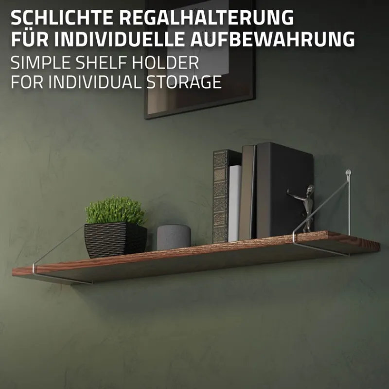 Wandkonsole Regalhalterung 2er Set 250 x 250 mm Silber aus Stahl ML-Design-ECD Germany Online