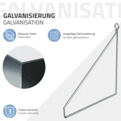 Wandkonsole Regalhalterung 2er Set 250 x 250 mm Silber aus Stahl ML-Design-ECD Germany Online