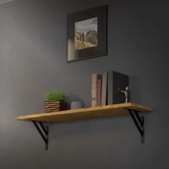 Wandkonsole Regalhalterung 2er Set 240 x 240 mm Schwarz aus Aluminium ML-Design-ECD Germany Discount