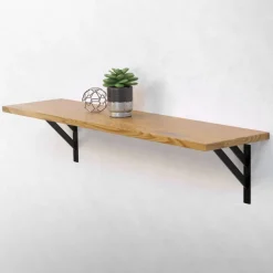 Wandkonsole Regalhalterung 2er Set 240 x 240 mm Schwarz aus Aluminium ML-Design-ECD Germany Discount