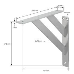Wandkonsole Regalhalterung 2er Set 240 x 240 mm Silber aus Aluminium ML-Design-ECD Germany Sale