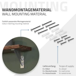 Wandkonsole Regalhalterung 2er Set 120 x 120 mm Silber aus Aluminium ML-Design-ECD Germany Online