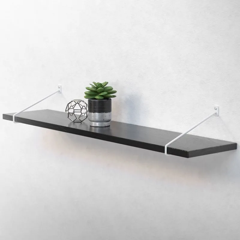 Wandkonsole Regalhalterung 2er Set 265 x 180 mm Weiß aus Stahl ML-Design-ECD Germany Outlet