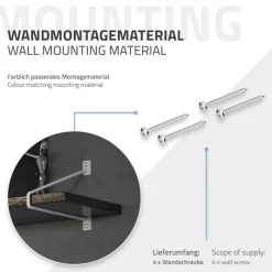 Wandkonsole Regalhalterung 2er Set 265 x 180 mm Weiß aus Stahl ML-Design-ECD Germany Outlet