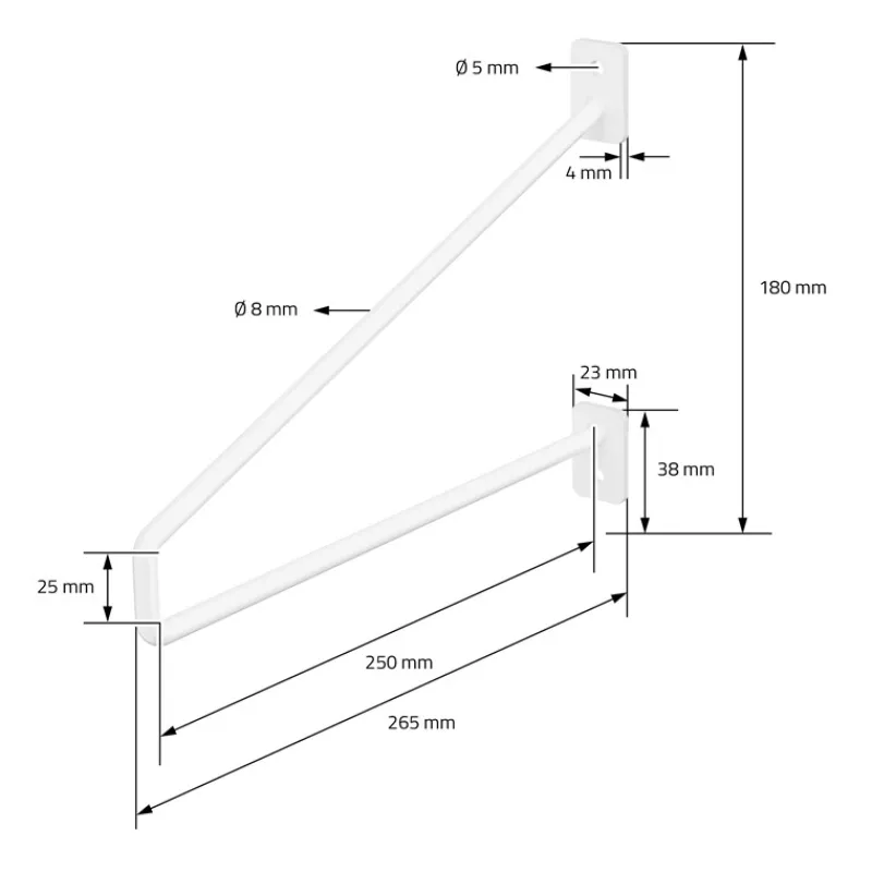 Wandkonsole Regalhalterung 2er Set 265 x 180 mm Weiß aus Stahl ML-Design-ECD Germany Outlet