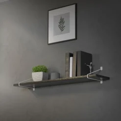 Wandkonsole Regalhalterung 2er Set 265 x 180 mm Weiß aus Stahl ML-Design-ECD Germany Outlet