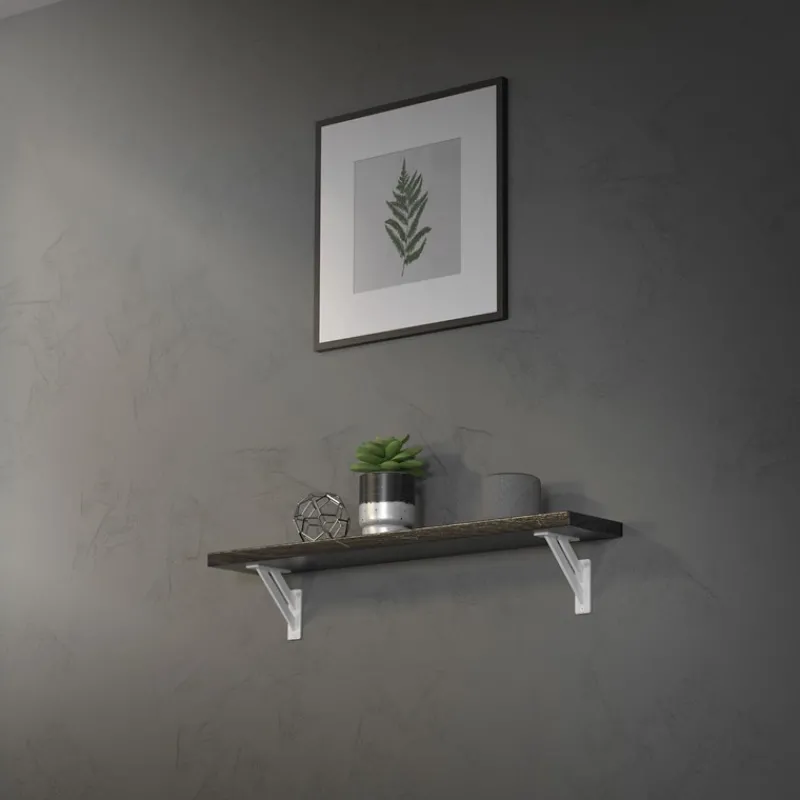 Wandkonsole Regalhalterung 2er Set 120 x 120 mm Weiß aus Aluminium ML-Design-ECD Germany Clearance