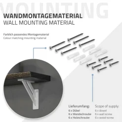 Wandkonsole Regalhalterung 2er Set 120 x 120 mm Weiß aus Aluminium ML-Design-ECD Germany Clearance