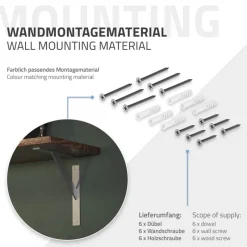 Wandkonsole Regalhalterung 2er Set 240 x 240 mm Silber aus Aluminium ML-Design-ECD Germany Best
