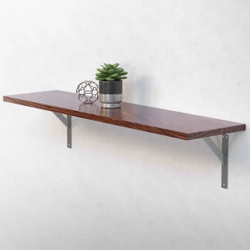 Wandkonsole Regalhalterung 2er Set 240 x 240 mm Silber aus Aluminium ML-Design-ECD Germany Best