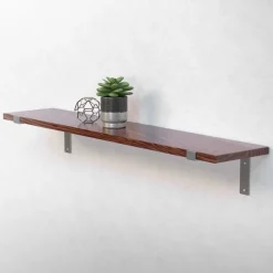 Wandkonsole Regalhalterung 2er Set 250 x 145 mm Grau aus Stahl ML-Design-ECD Germany Clearance