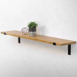 Wandkonsole Regalhalterung 2er Set 250 x 145 mm Schwarz aus Stahl ML-Design-ECD Germany Best