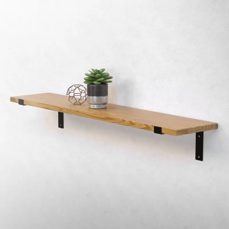 Wandkonsole Regalhalterung 2er Set 250 x 145 mm Schwarz aus Stahl ML-Design-ECD Germany Best