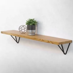 Wandkonsole Regalhalterung 2er Set 160 x 155 x 170 mm Schwarz aus Stahl ML-Design-ECD Germany