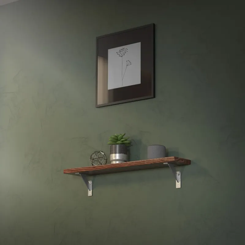 Wandkonsole Regalhalterung 2er Set 120 x 120 mm Silber aus Aluminium ML-Design-ECD Germany Outlet