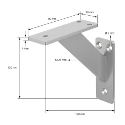 Wandkonsole Regalhalterung 2er Set 120 x 120 mm Silber aus Aluminium ML-Design-ECD Germany Outlet