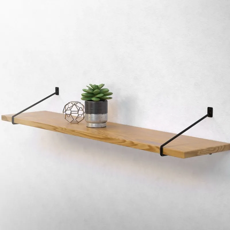 Wandkonsole Regalhalterung 2er Set 265 x180 mm Schwarz aus Stahl ML-Design-ECD Germany Sale