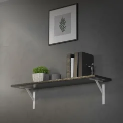 Wandkonsole Regalhalterung 2er Set 240 x 240 mm Weiß aus Aluminium ML-Design-ECD Germany