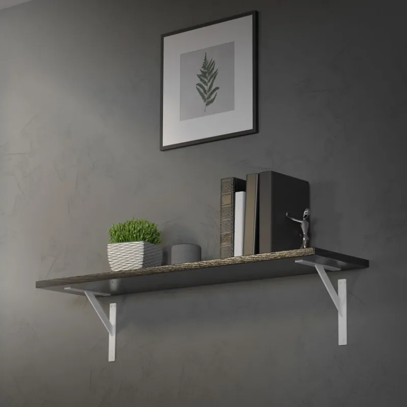 Wandkonsole Regalhalterung 2er Set 240 x 240 mm Weiß aus Aluminium ML-Design-ECD Germany