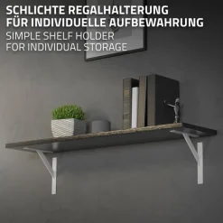 Wandkonsole Regalhalterung 2er Set 240 x 240 mm Weiß aus Aluminium ML-Design-ECD Germany