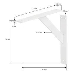 Wandkonsole Regalhalterung 2er Set 240 x 240 mm Weiß aus Aluminium ML-Design-ECD Germany