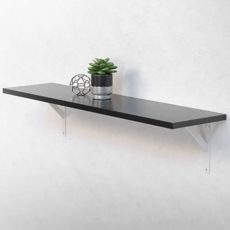 Wandkonsole Regalhalterung 2er Set 240 x 240 mm Weiß aus Aluminium ML-Design-ECD Germany