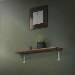 Wandkonsole Regalhalterung 2er Set 180 x 180 mm Silber aus Aluminium ML-Design-ECD Germany New