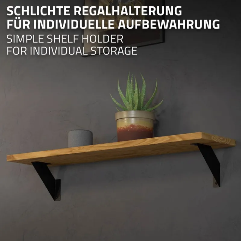 Wandkonsole Regalhalterung 2er Set 150 x 150 cm Schwarz aus Stahl ML-Design-ECD Germany Online