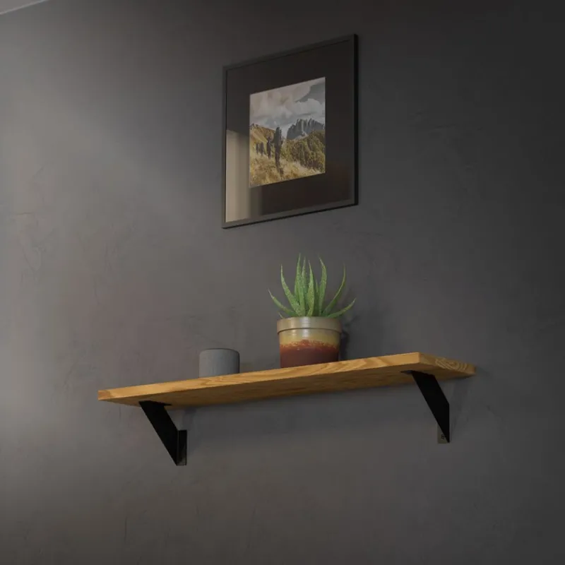 Wandkonsole Regalhalterung 2er Set 150 x 150 cm Schwarz aus Stahl ML-Design-ECD Germany Online