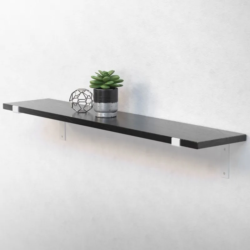 Wandkonsole Regalhalterung 2er Set 250 x 145 mm Weiß aus Stahl ML-Design-ECD Germany