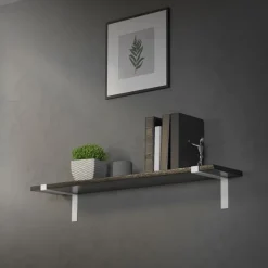 Wandkonsole Regalhalterung 2er Set 250 x 145 mm Weiß aus Stahl ML-Design-ECD Germany