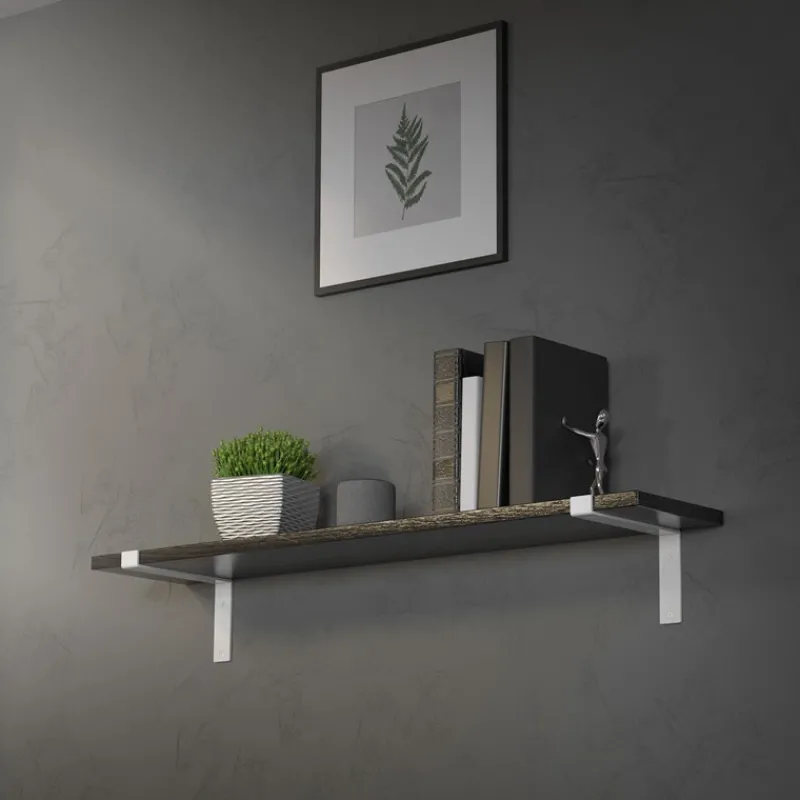 Wandkonsole Regalhalterung 2er Set 250 x 145 mm Weiß aus Stahl ML-Design-ECD Germany