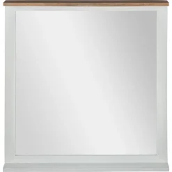 Wandspiegel Natur/Weiß 80x76 cm aus massivem Mangoholz WOMO-Design-ECD Germany