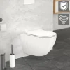 Wand-WC Hänge Toilette aus Keramik 54 cm lang Spülrandlos mit Nanoversiegelung & Softclose Luxebath-ECD Germany Outlet