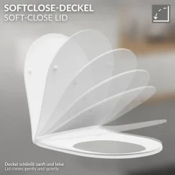 Wand-WC Hänge Toilette aus Keramik 54 cm lang Spülrandlos mit Nanoversiegelung & Softclose Luxebath-ECD Germany Outlet