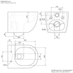 Wand-WC Hänge Toilette aus Keramik 49 cm lang Spülrandlos mit Softclose Luxebath-ECD Germany